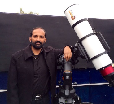 Umair Asim at Zeds Astronomical Observatory, Lahore with his Lunt Solar Systems 152mm H-Alpha telescope.